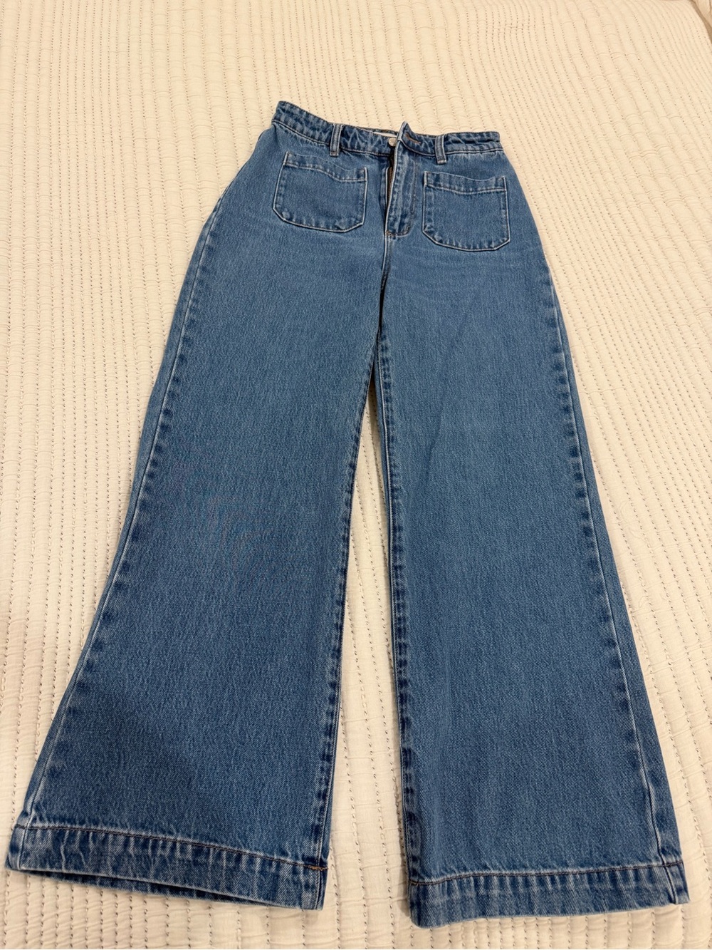 Rolla’s Sailor Jean - High-Rise Wide Leg Jeans in Ashley Blue - Picture 6 of 11